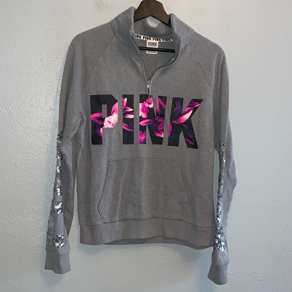Vs sequin half zip